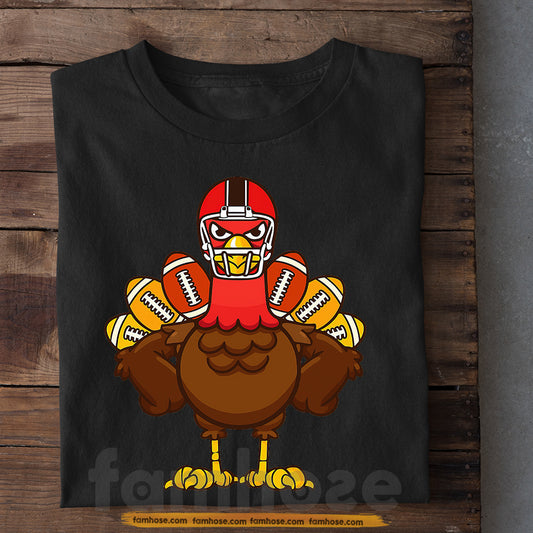 Thanksgiving Football T-shirt, Thanksgiving Turkey In Helmet Tees Gift For Football Lovers