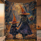 Halloween Witches Fleece Blanket, Witch’s Bond Woven Blanket, Sherpa Blanket Spooky Season Gift For Witch Lovers