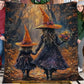 Halloween Witches Fleece Blanket, Witch’s Bond Woven Blanket, Sherpa Blanket Spooky Season Gift For Witch Lovers