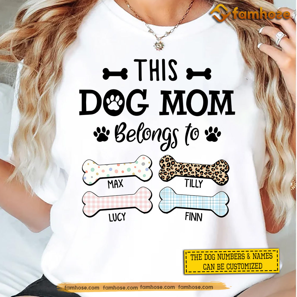 Cute Personalized Dog T-shirt, This Dog Mom Belongs To, Mother's Day Gift For Dog Lovers, Dog Tees, Dog Owners