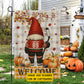 Cute Personalized Thanksgiving Gnomie Hockey Garden & House Flag, Welcome Thankful Outdoor Decor, Yard Decor Gift For Hockey Lovers