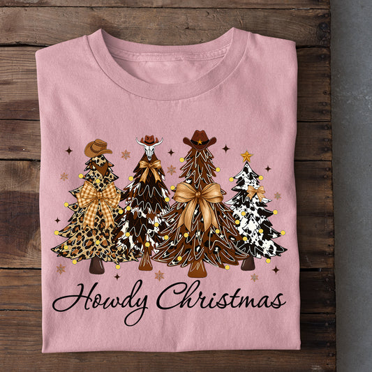 Christmas Cowboy & Cowgirl T-shirt, Howdy Christmas Tees Xmas Gift For Cowboy & Cowgirl