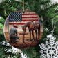 Cowboy USA Flag Ornament, Patriotic Cowboy And Horse Ornament Gift For Cowboys