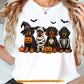 Fall Halloween Dachshund Dog T-Shirt, Cute Witch Mummy Vampire Skeleton Wiener Dog Tees Spooky Season Gift For Dog Lover