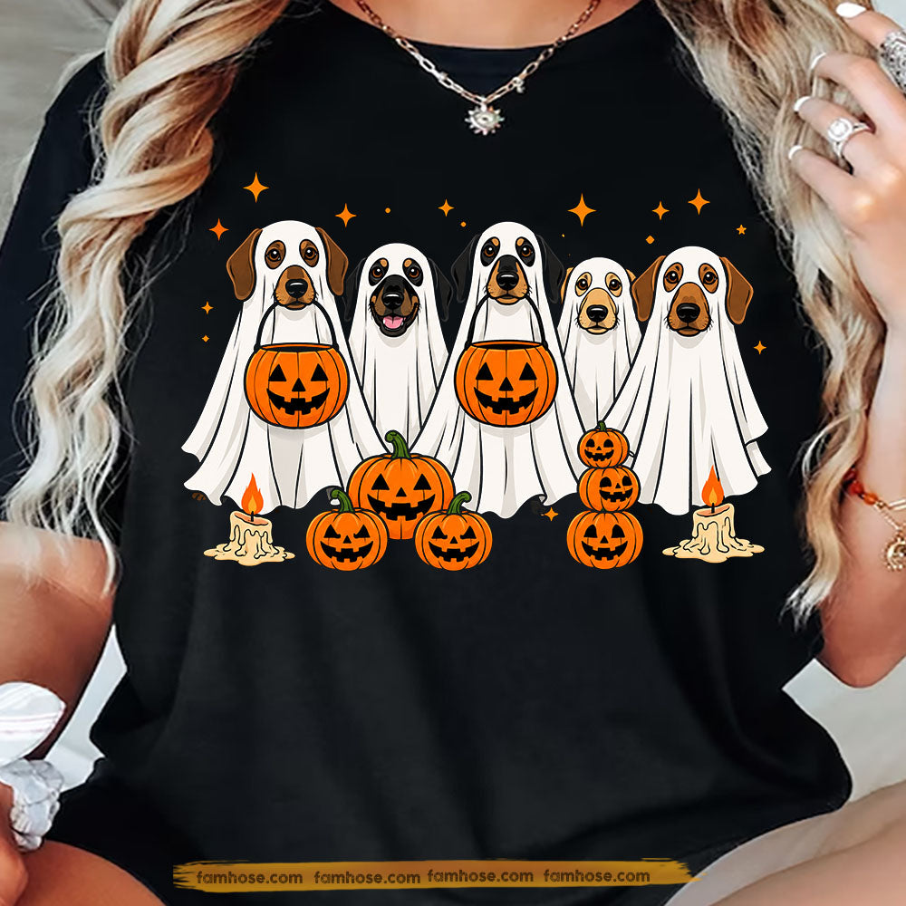 Halloween Dachshund Dog Ghost T-Shirt, Cute Wiener Ghost Trick Or Treat Tees Spooky Season Gift For Wiener Dog Lover