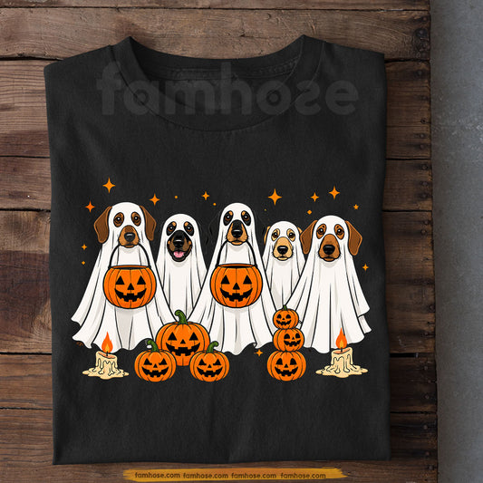 Halloween Dachshund Dog Ghost T-Shirt, Cute Wiener Ghost Trick Or Treat Tees Spooky Season Gift For Wiener Dog Lover