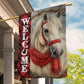 Christmas Horse Garden & House Flag, Welcome Yard Flag, Xmas Gift For Horse Lovers