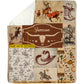 Personalized Cowboy Fleece Blanket, The Western Style Woven Blanket, Cool Sherpa Blanket Gift For Cowboys