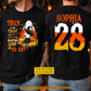 Personalized Halloween Softball Two-sided T-shirt, Trick Or Treat Smell My Cleats Tees Spooky Season Gift For Softball Lover