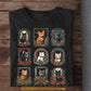 Vintage Christmas Cats T-Shirt, Cute Holiday Cat Tee Xmas Gift For Cat Lovers