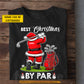 Funny Personalized Santa Playing Golf Christmas T-Shirt, Best Christmas By Par, Sports Tee Xmas Gift For Golf Lovers