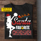 Funny Personalized Christmas Cheerleading T-shirt, Santa Favorite Cheerleader Tees Xmas Gift For Cheerleaders