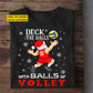 Funny Personalized Santa Playing Volleyball Christmas T-Shirt, Deck The Halls With Balls Of Volley, Sports Tee Xmas Gift For Volleyball Lovers
