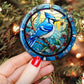 Azure Serenity, Bird Circle Ceramic Ornament Christmas Gift For Bird Lovers