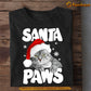 Baby Cat Christmas T-shirt, Santa Paws Cat Wearing Noel Hat, Gift For Cat Lovers, Cat Tees, Cat Owners