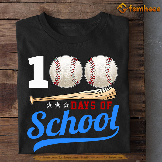 Baseball T-shirt, 100 Days Of School, Back To School Gift For Baseball Lovers, Baseball Tees