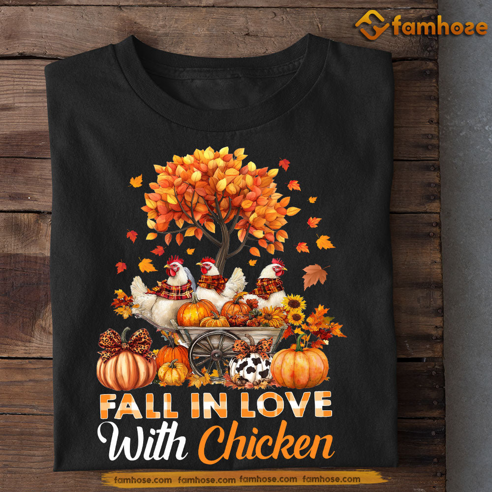 Thanksgiving Chicken T-shirt, Fall In Love With Chicken, Thankful Gift For Chicken Lovers, Farmer Tee