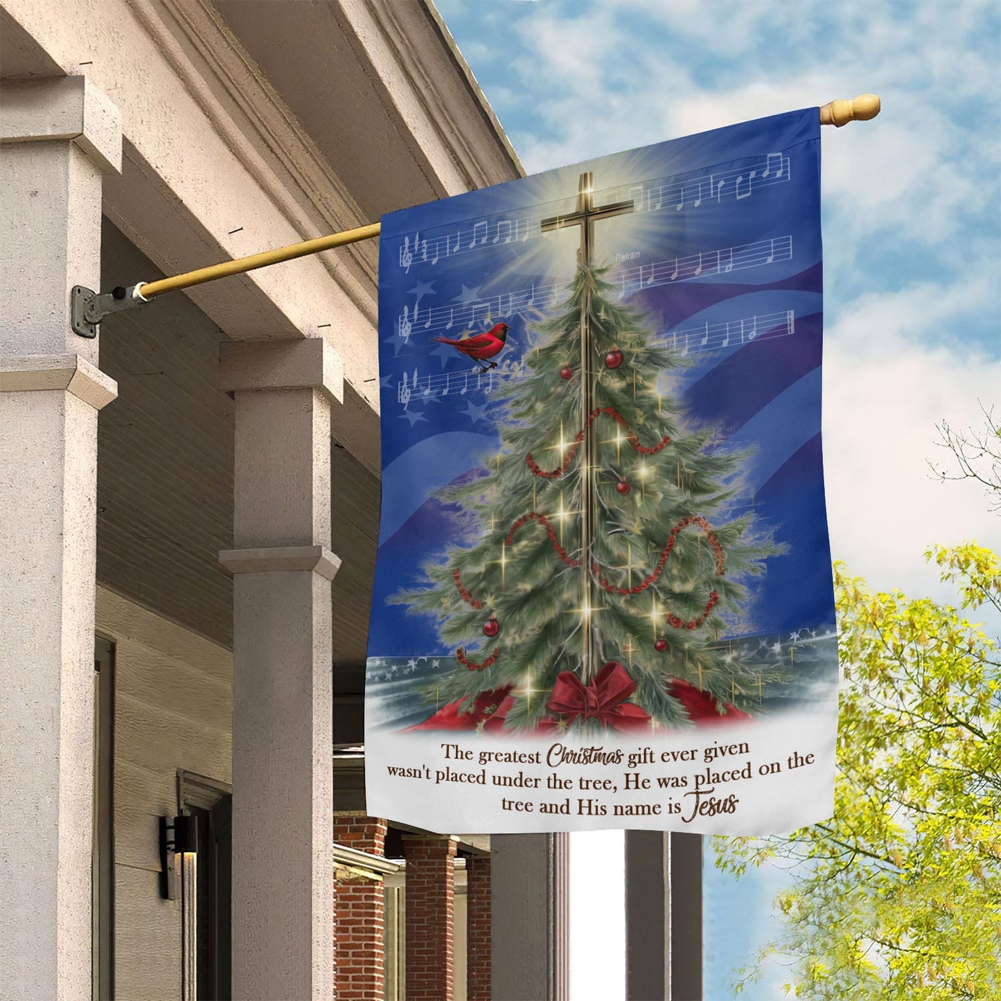 A Christmas Tribute To Jesus, Christmas Tree Xmas Garden Flag & House Flag, Christmas Flag Gift For Christmas Tree Lovers