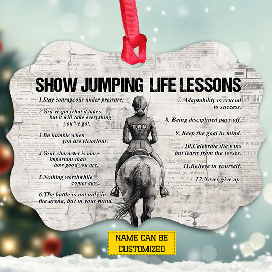 Motivational Personalized Horse Sport Girl Ornament, Show Jumping Life Lessons Aluminum Ornament Gift For Horse Girl