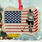 Personalized Hockey USA Flag Ornament, Pride Of Hockey Man Aluminum Ornament Gift For Hockey Lovers