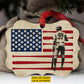 Personalized Baseball USA Flag Ornament, Pride Of Baseball Man Aluminum Ornament Gift For Baseball Lovers