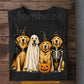 Halloween Golden Retriever Witch T-Shirt, Witch Ghost Skeleton Dog Costume Tees Spooky Season Gift For Dog Lover