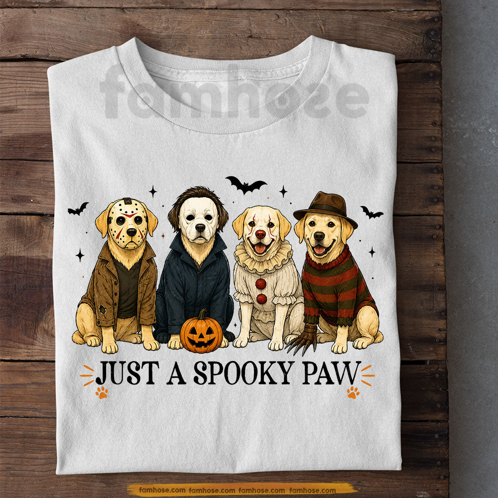 Halloween Labrador Dog T-Shirt, Just A Spooky Paw Tees Spooky Season Gift For Labrador Dog Lover
