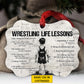 Motivational Personalized Wrestling Kid Boy Ornament, Wrestling Life Lessons Aluminum Ornament Gift For Wrestling Lovers