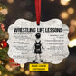 Motivational Personalized Wrestling Kid Boy Ornament, Wrestling Life Lessons Aluminum Ornament Gift For Wrestling Lovers