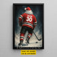 Personalized Christmas Hockey Canvas Painting, Santa Claus Playing Hockey Wall Art Decor, Xmas Poster Gift For Hockey Lovers