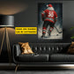 Personalized Christmas Hockey Canvas Painting, Santa Claus Playing Hockey Wall Art Decor, Xmas Poster Gift For Hockey Lovers