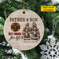Personalized Firefighter Circle Ceramic Ornament, Father & Son Best Friends For Life Ornament Gift For Firefighter Lovers