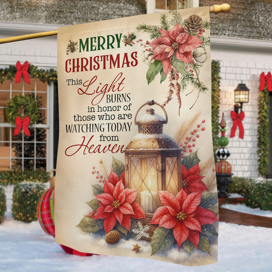 Christmas Garden & House Flag, Watching Today From Heaven Yard Flag, Xmas Gift
