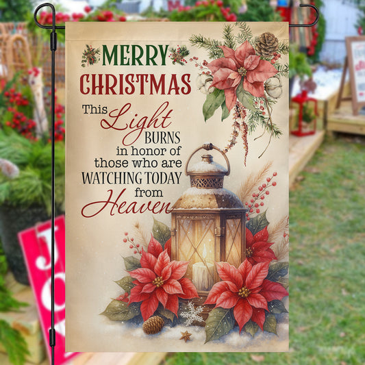 Christmas Garden & House Flag, Watching Today From Heaven Yard Flag, Xmas Gift