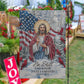 Christmas Jesus Garden & House Flag, Be Still And Know That I Am God USA Flag, Xmas Gift For Jesus Lovers