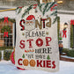 Funny Christmas Garden & House Flag, Santa Please Stop Here Yard Flag, Xmas Gift