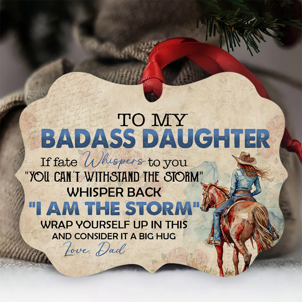 Cowgirl Ornament, To My Badass Daughter Aluminum Ornament Gift For Cowgirls