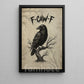 Funny Crow Canvas Painting, F-Caw-F Wall Art Decor, Poster Gift For Raven Lovers