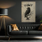 Funny Crow Canvas Painting, F-Caw-F Wall Art Decor, Poster Gift For Raven Lovers