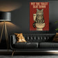 Funny Cat Toilet Canvas Painting, Put The Toilet Seat Down Bathroom Wall Art Decor, Restroom Poster Gift For Cat Lover