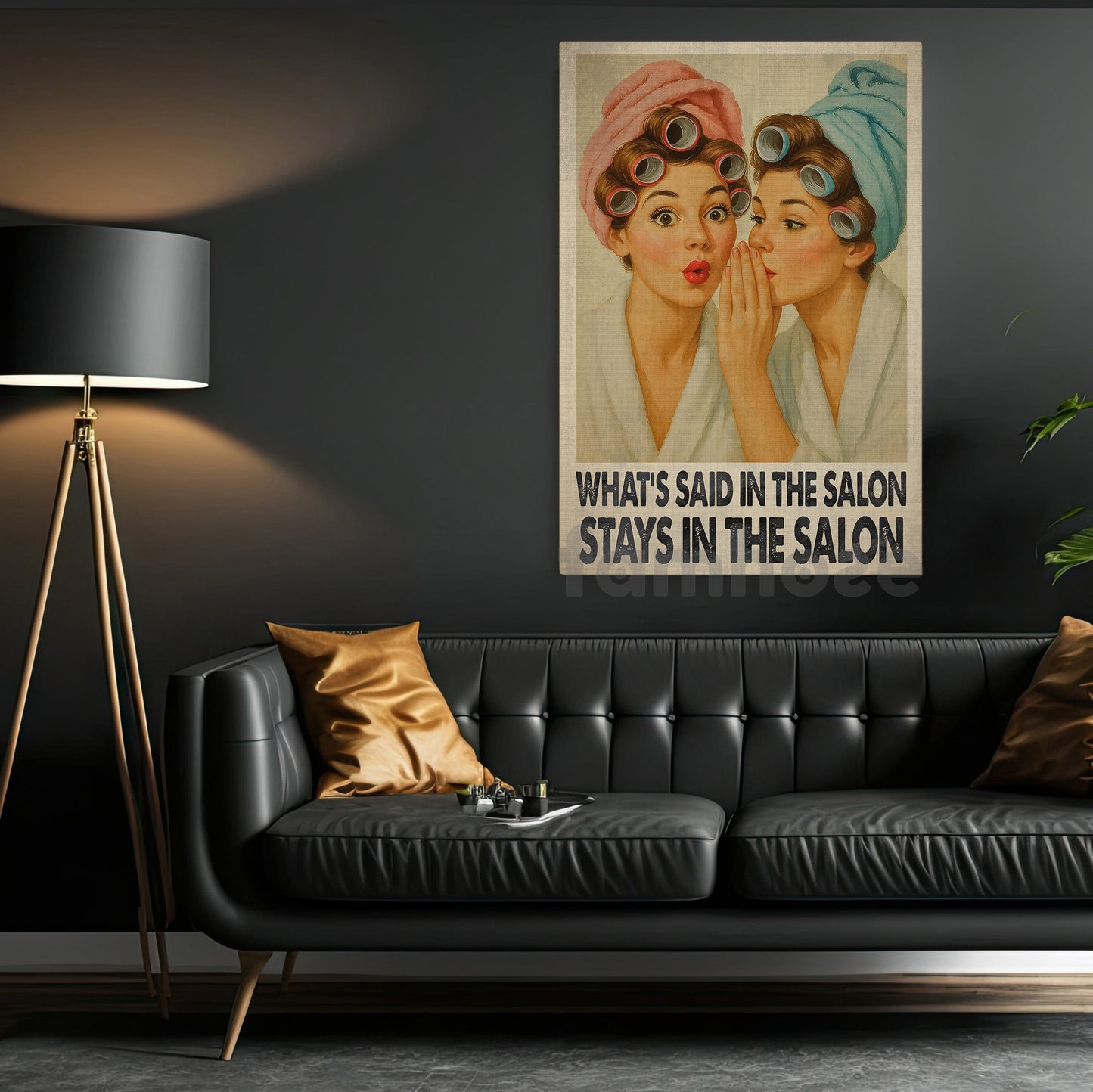 Funny Beauty Salon Canvas Painting, What's Said In The Salon Wall Art Decor Poster Gift To Decor In Salon