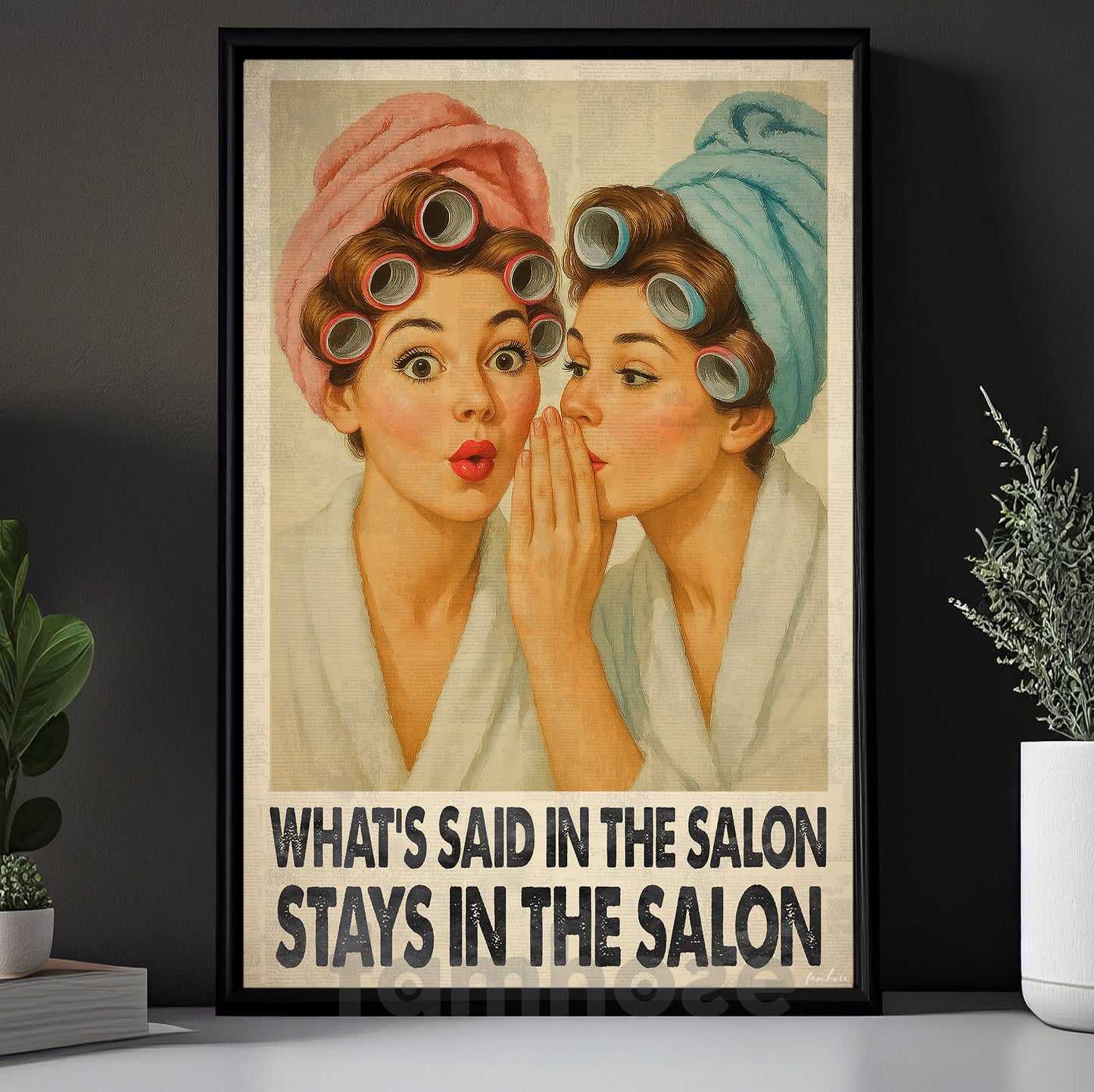 Funny Beauty Salon Canvas Painting, What's Said In The Salon Wall Art Decor Poster Gift To Decor In Salon