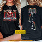 Personalized Christmas Hockey Two-sided T-shirt, Making A Fist Checking You Twice Sport Tees, Xmas Gift For Hockey Lover