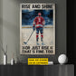 Motivational Personalized Hockey Man Canvas Painting, Rise And Shine Sport Wall Art Decor, Poster Gift For Hockey Lovers