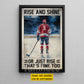 Motivational Personalized Hockey Man Canvas Painting, Rise And Shine Sport Wall Art Decor, Poster Gift For Hockey Lovers