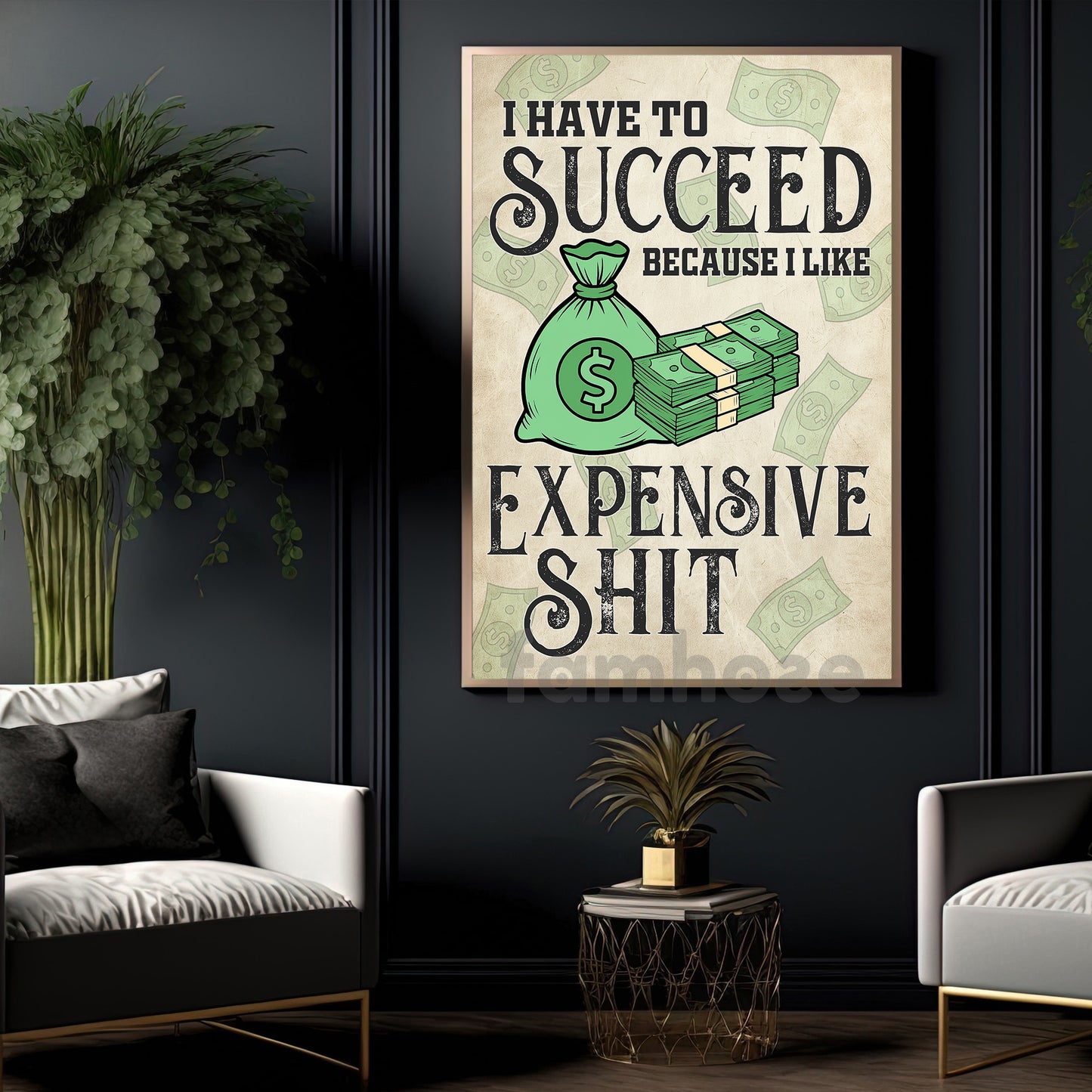 Funny Luxury Lifestyle Canvas Painting, I Have To Succeed Wall Art Decor, Poster Gift To Decor House Or Office
