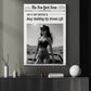 The New York News Cowgirl Canvas Painting, Busy Building My Dream Life Wall Art Decor, Poster Gift For Cowgirl