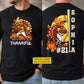Personalized Thanksgiving Softball Turkey Two-sided T-shirt, Thankful Tees Gift For Softball Lover