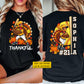 Personalized Thanksgiving Softball Turkey Two-sided T-shirt, Thankful Tees Gift For Softball Lover