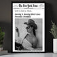 The New York News Cowgirl Canvas Painting, Having A Resting Face Prevents Wrinkles Wall Art Decor, Poster Gift For Cowgirl